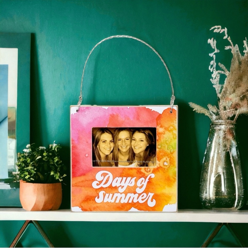 Retro Ornament Picture Frame Summer Watercolor Décor by Primitives By Kathy